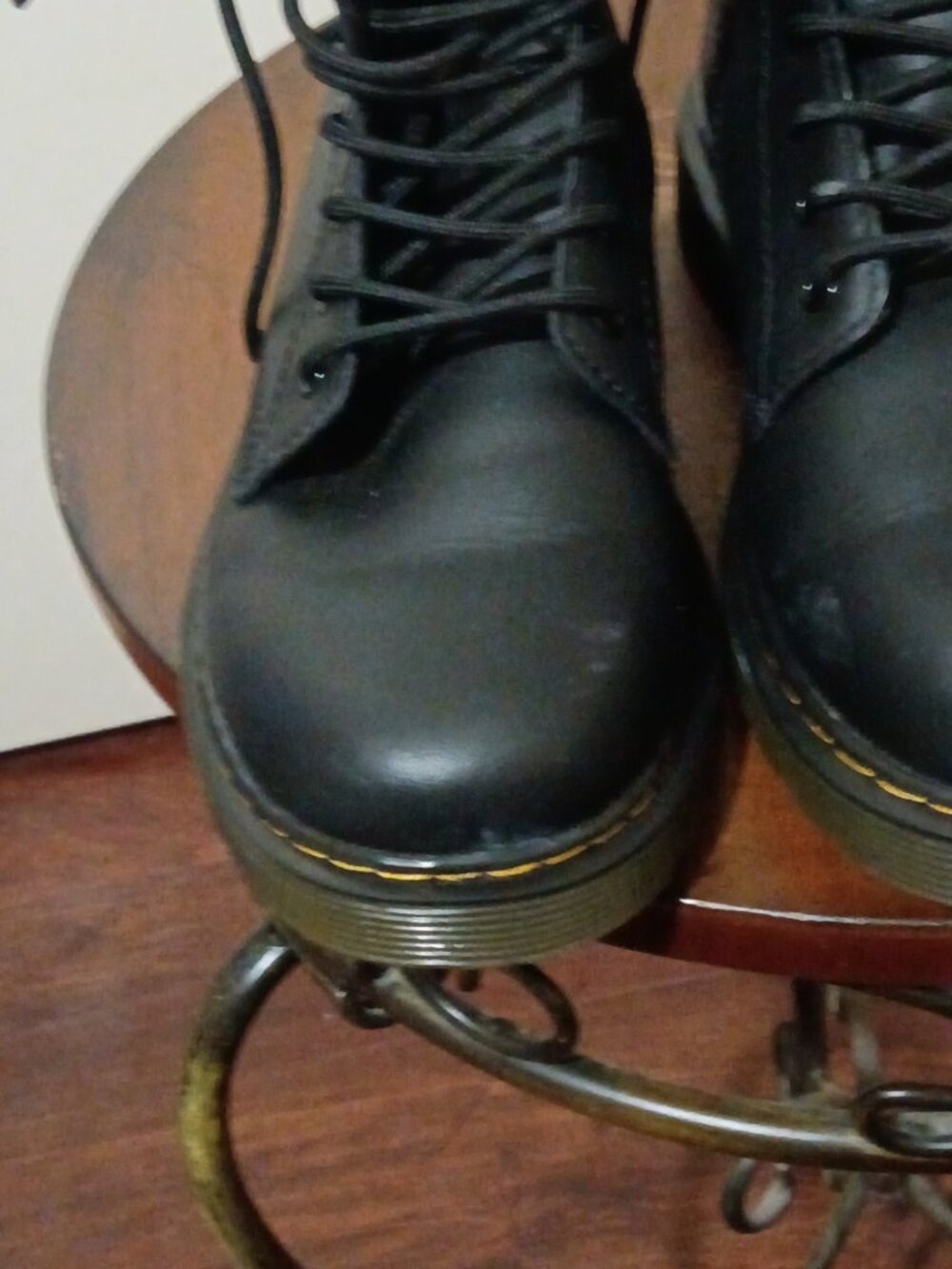 Dr. Martens 1460 J Black Women's Combat Boots Size 5 Leather Side Zip - Picture 6 of 14